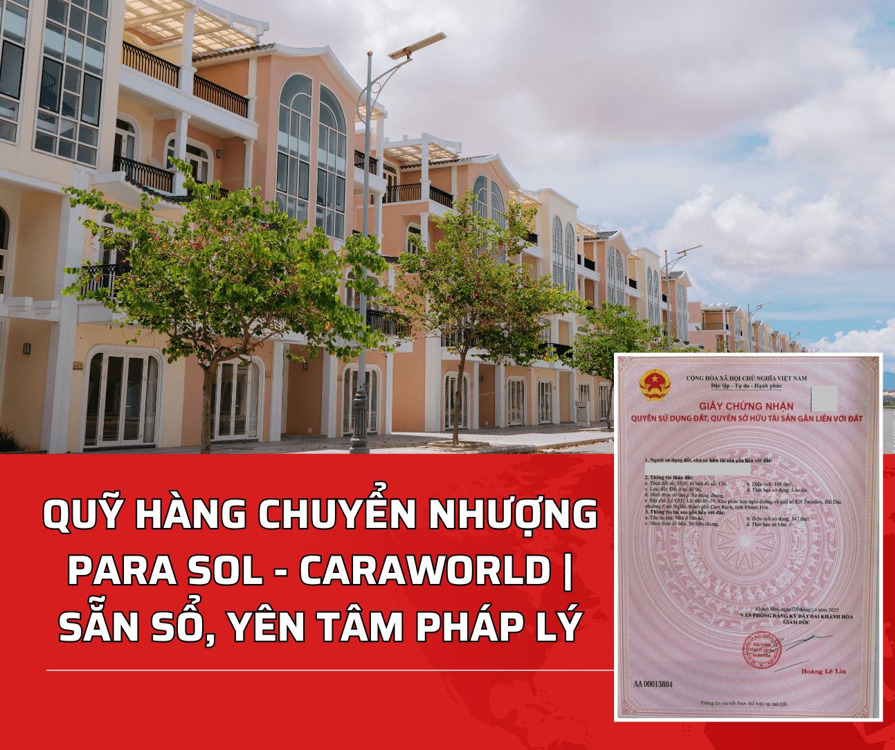 Quỹ hàng chuyển nhượng ParaSol Caraworld — Sẵn sổ, yên tâm pháp lý